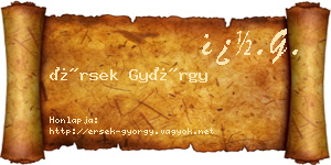 Érsek György névjegykártya